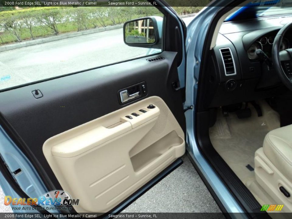 2008 Ford Edge SEL Light Ice Blue Metallic / Camel Photo #17