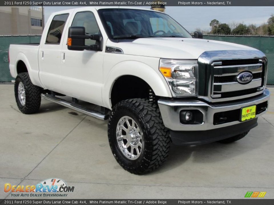 White Platinum Metallic Tri-Coat 2011 Ford F250 Super Duty Lariat Crew Cab 4x4 Photo #1