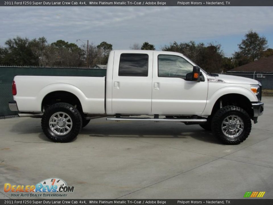 White Platinum Metallic Tri-Coat 2011 Ford F250 Super Duty Lariat Crew Cab 4x4 Photo #2