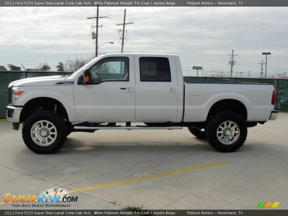 White Platinum Metallic Tri-Coat 2011 Ford F250 Super Duty Lariat Crew Cab 4x4 Photo #6