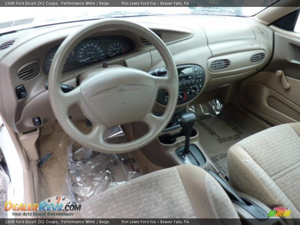 Beige Interior - 1998 Ford Escort ZX2 Coupe Photo #15