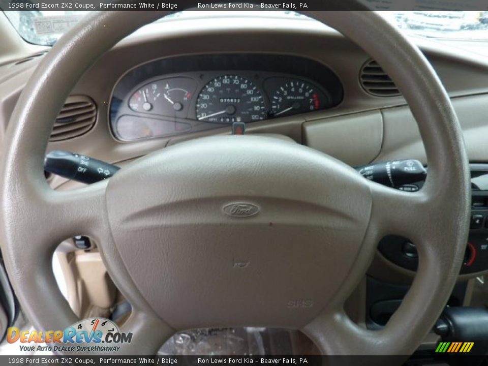 1998 Ford Escort ZX2 Coupe Performance White / Beige Photo #24