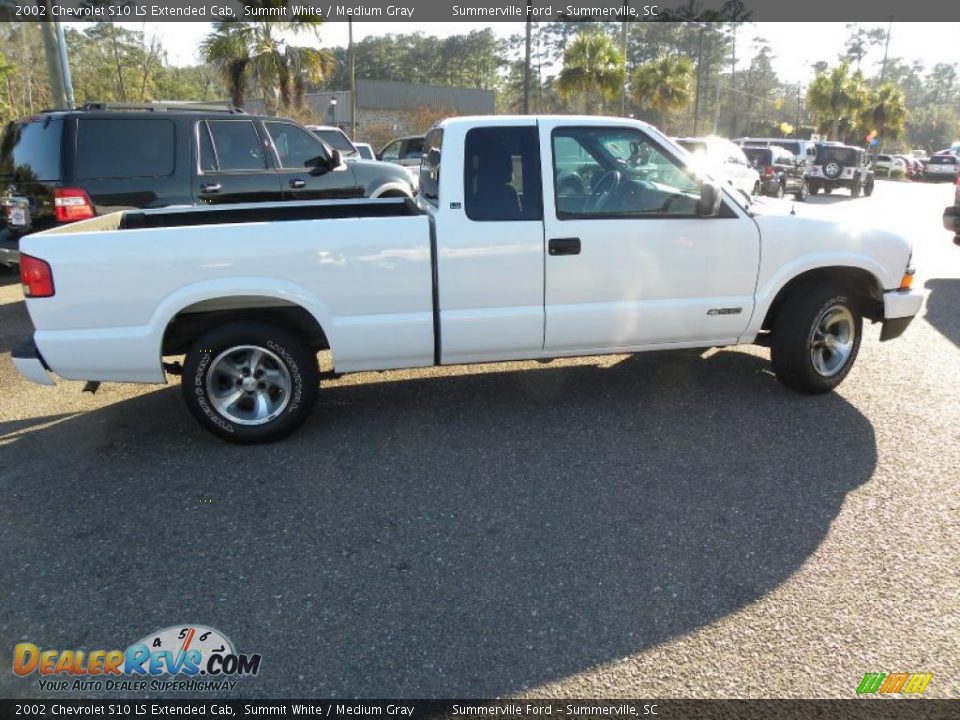 2002 Chevrolet S10 LS Extended Cab Summit White / Medium Gray Photo #10