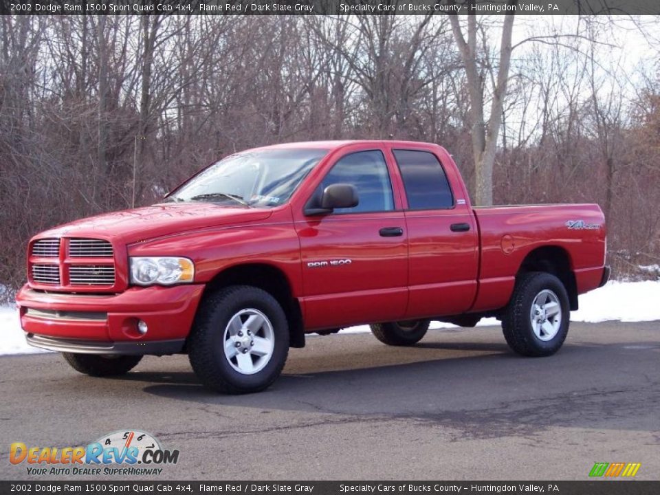 2002 Dodge Ram 1500 Sport Quad Cab 4x4 Flame Red / Dark Slate Gray Photo #1