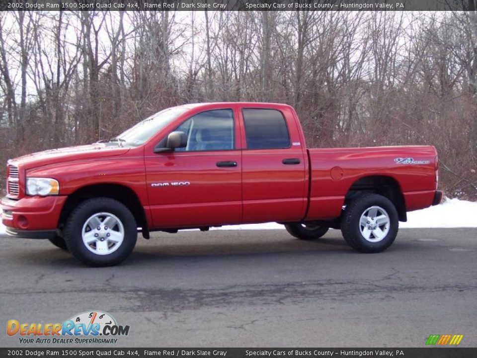 Flame Red 2002 Dodge Ram 1500 Sport Quad Cab 4x4 Photo #4