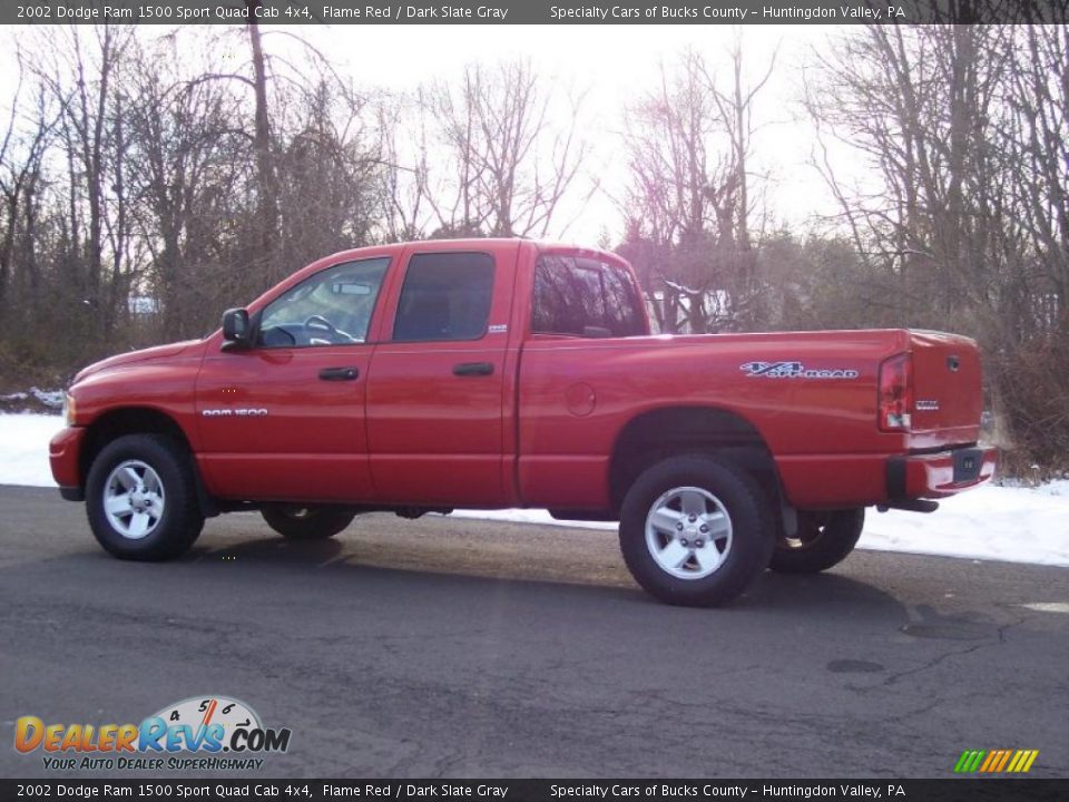 2002 Dodge Ram 1500 Sport Quad Cab 4x4 Flame Red / Dark Slate Gray Photo #6