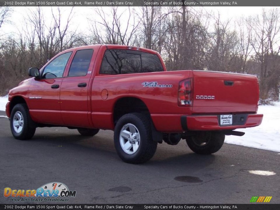 Flame Red 2002 Dodge Ram 1500 Sport Quad Cab 4x4 Photo #7