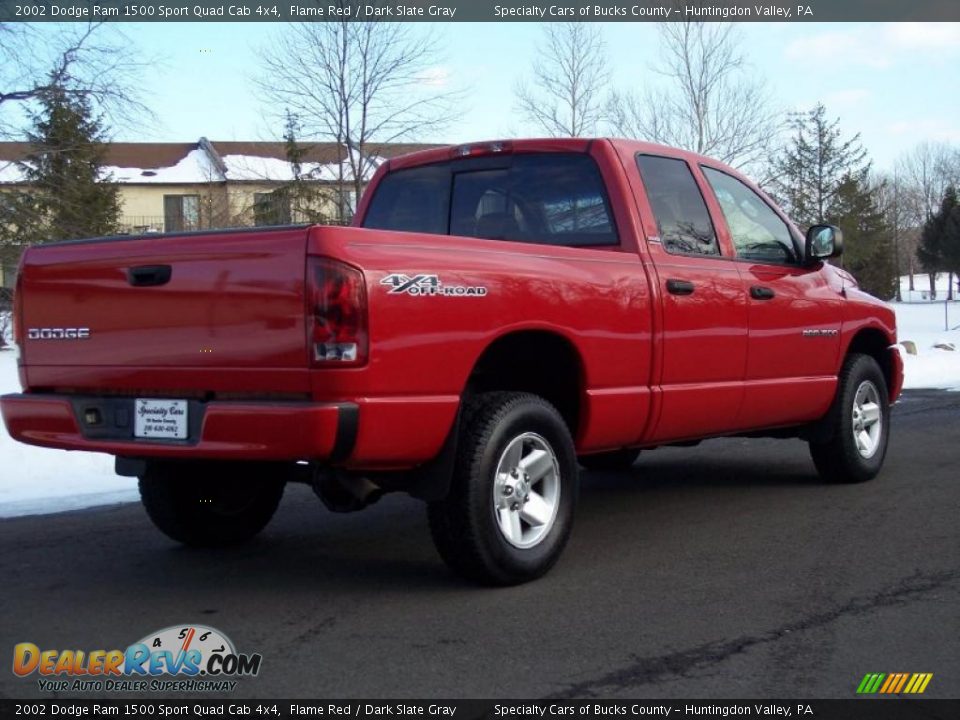 2002 Dodge Ram 1500 Sport Quad Cab 4x4 Flame Red / Dark Slate Gray Photo #13