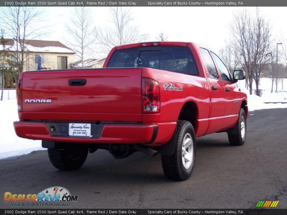 2002 Dodge Ram 1500 Sport Quad Cab 4x4 Flame Red / Dark Slate Gray Photo #14