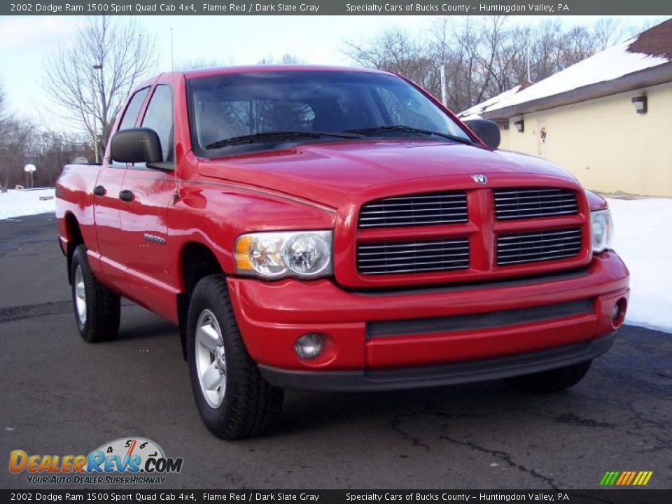 2002 Dodge Ram 1500 Sport Quad Cab 4x4 Flame Red / Dark Slate Gray Photo #15