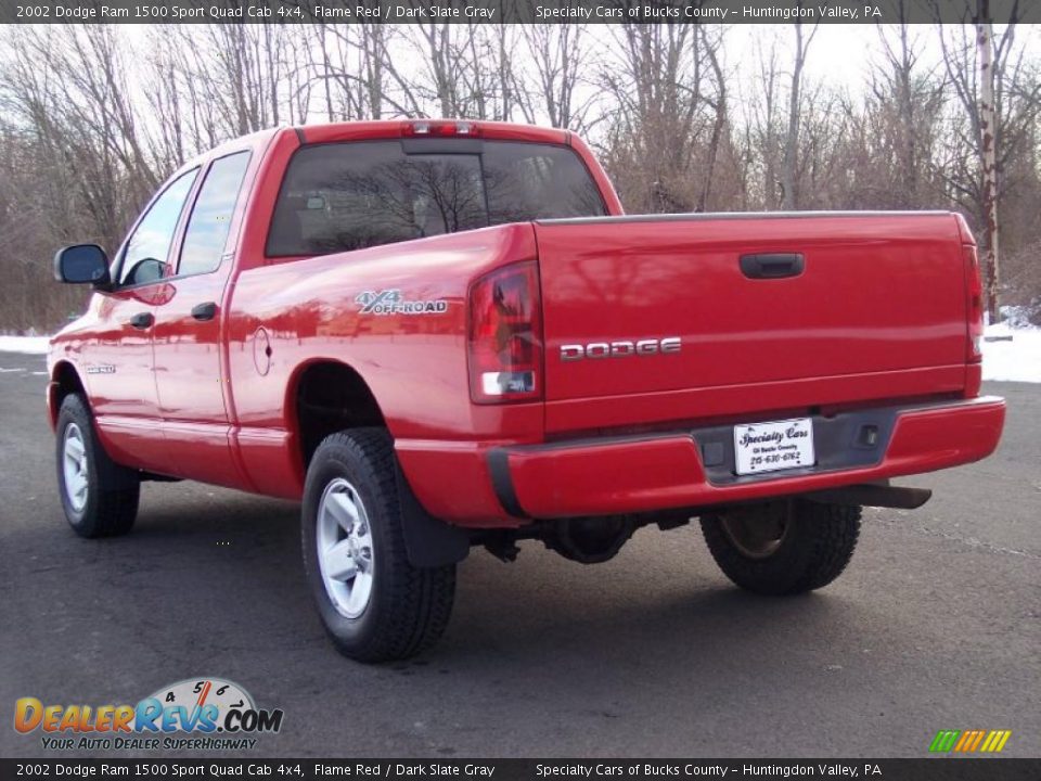 2002 Dodge Ram 1500 Sport Quad Cab 4x4 Flame Red / Dark Slate Gray Photo #16