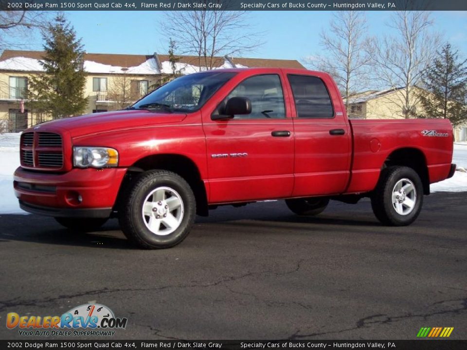 2002 Dodge Ram 1500 Sport Quad Cab 4x4 Flame Red / Dark Slate Gray Photo #20