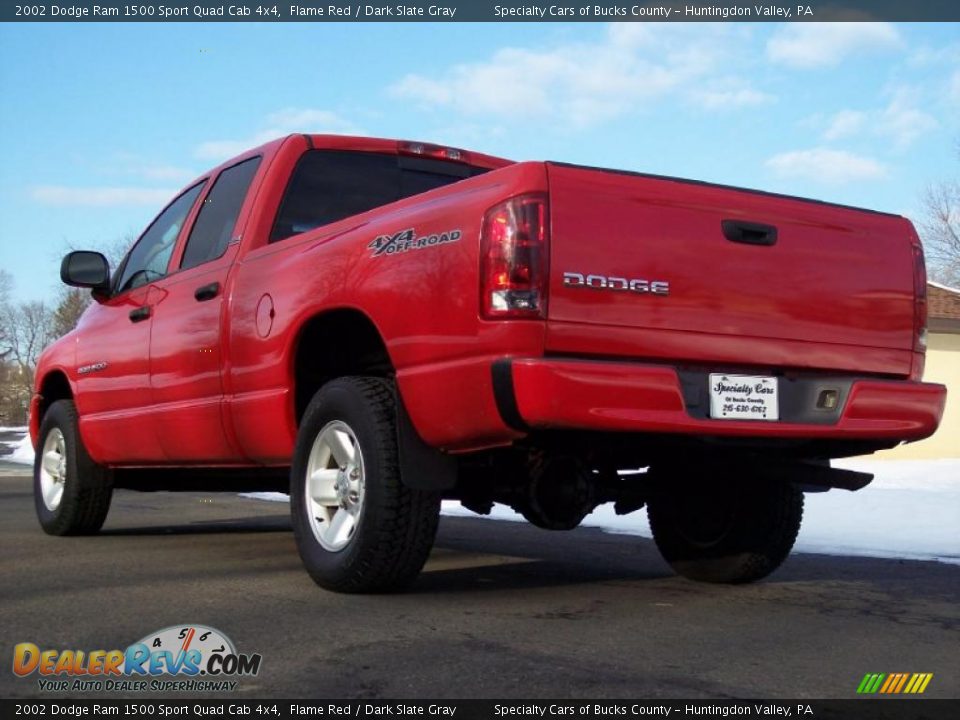 2002 Dodge Ram 1500 Sport Quad Cab 4x4 Flame Red / Dark Slate Gray Photo #22