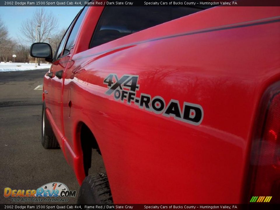 2002 Dodge Ram 1500 Sport Quad Cab 4x4 Flame Red / Dark Slate Gray Photo #29