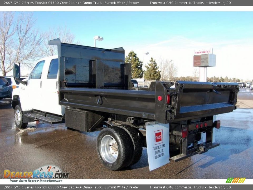 2007 GMC C Series TopKick C5500 Crew Cab 4x4 Dump Truck Summit White / Pewter Photo #7