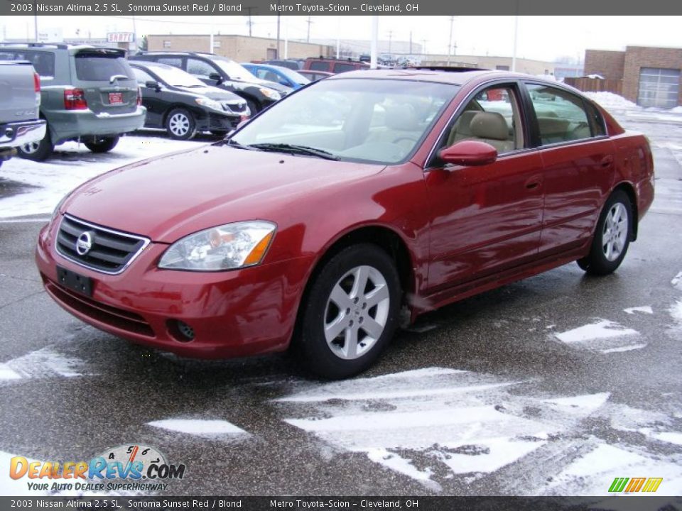 2003 Nissan Altima 2.5 SL Sonoma Sunset Red / Blond Photo #7