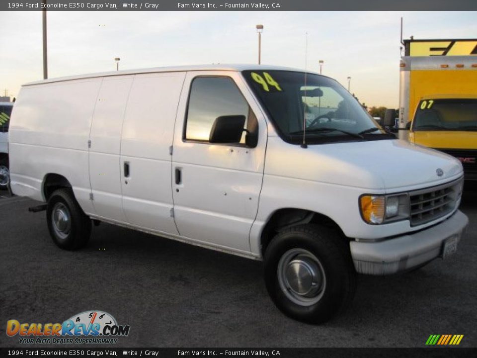 1994 Ford Econoline E350 Cargo Van White / Gray Photo #1