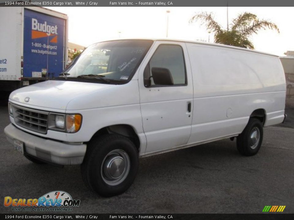 1994 Ford Econoline E350 Cargo Van White / Gray Photo #3