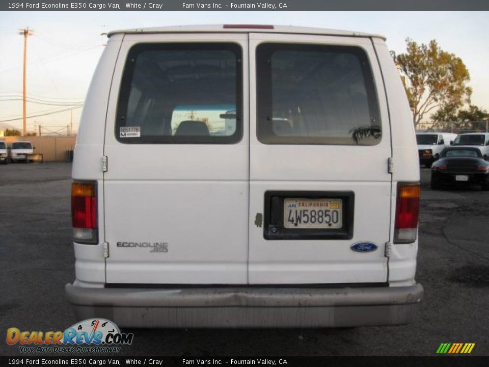 1994 Ford Econoline E350 Cargo Van White / Gray Photo #5