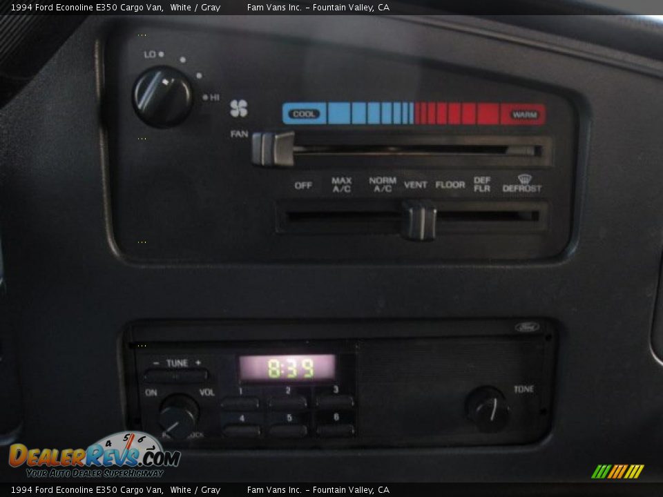 1994 Ford Econoline E350 Cargo Van White / Gray Photo #9