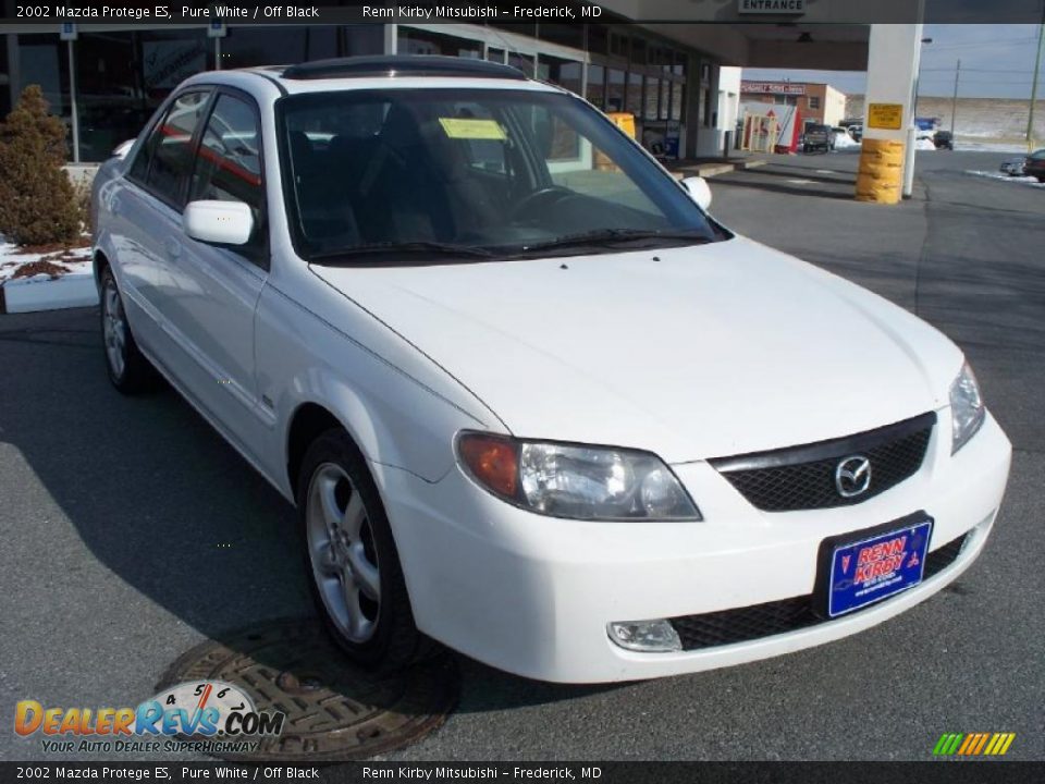 2002 Mazda Protege ES Pure White / Off Black Photo #7
