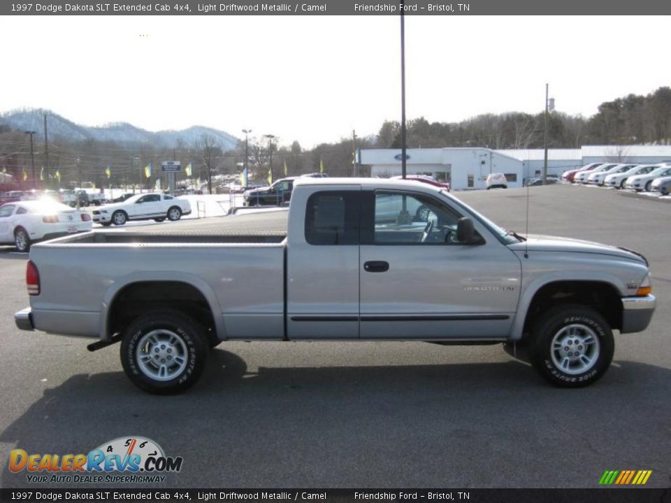 1997 Dodge Dakota SLT Extended Cab 4x4 Light Driftwood Metallic / Camel Photo #5