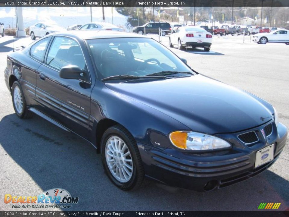 2000 Pontiac Grand Am SE Coupe Navy Blue Metallic / Dark Taupe Photo #4