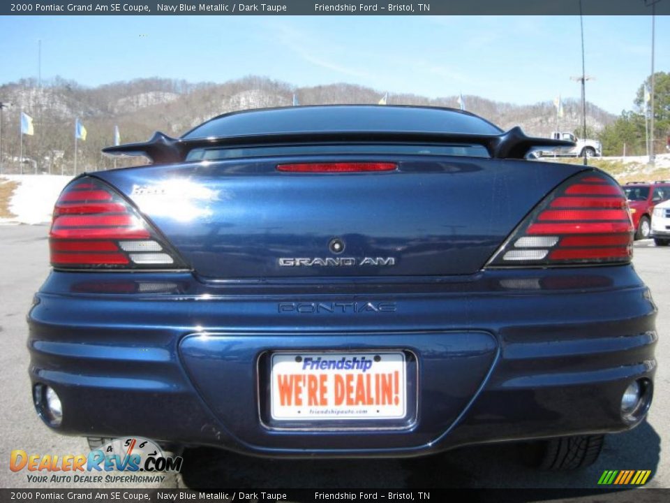 2000 Pontiac Grand Am SE Coupe Navy Blue Metallic / Dark Taupe Photo #7