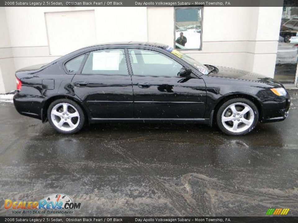 2008 Subaru Legacy 2.5i Sedan Obsidian Black Pearl / Off Black Photo #2