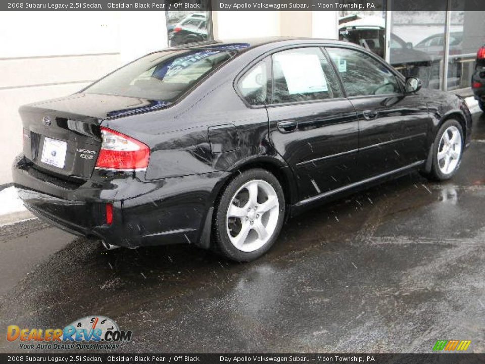 2008 Subaru Legacy 2.5i Sedan Obsidian Black Pearl / Off Black Photo #3