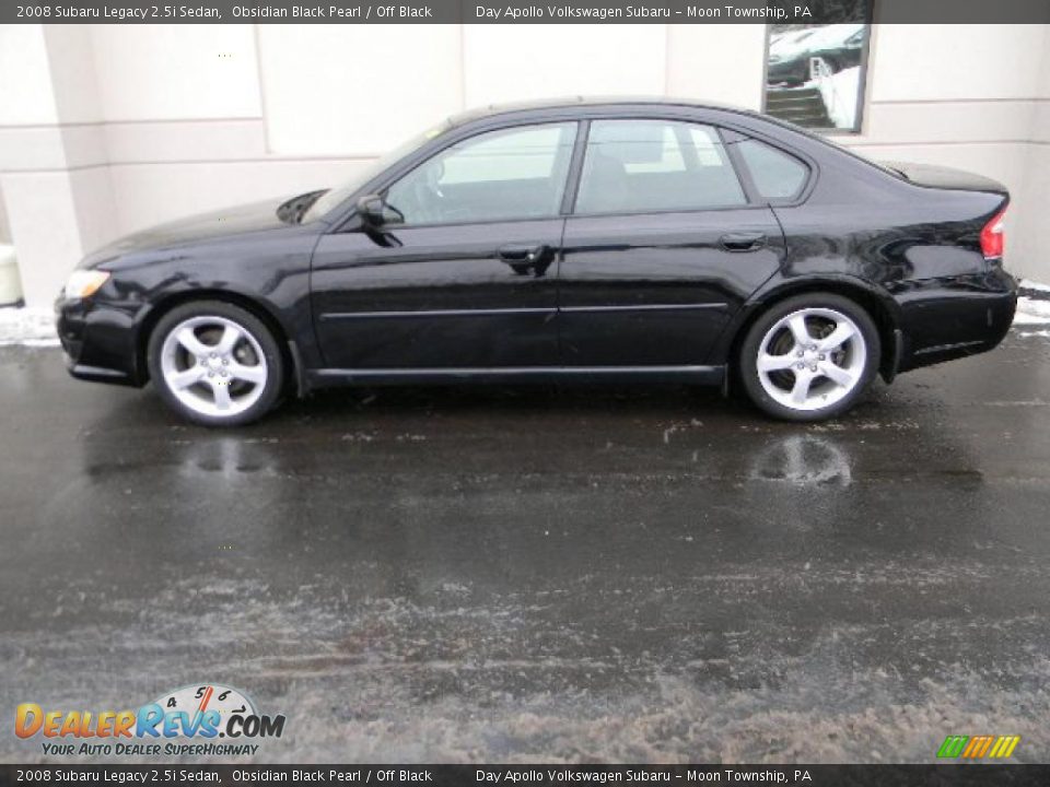 2008 Subaru Legacy 2.5i Sedan Obsidian Black Pearl / Off Black Photo #6