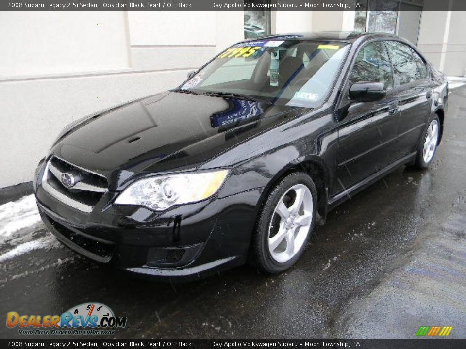 2008 Subaru Legacy 2.5i Sedan Obsidian Black Pearl / Off Black Photo #7