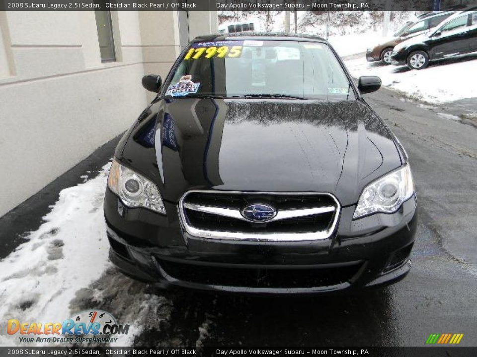 2008 Subaru Legacy 2.5i Sedan Obsidian Black Pearl / Off Black Photo #8