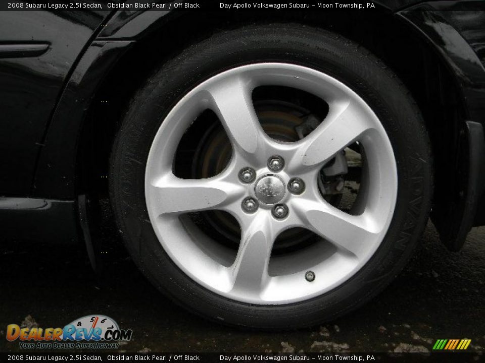 2008 Subaru Legacy 2.5i Sedan Obsidian Black Pearl / Off Black Photo #11