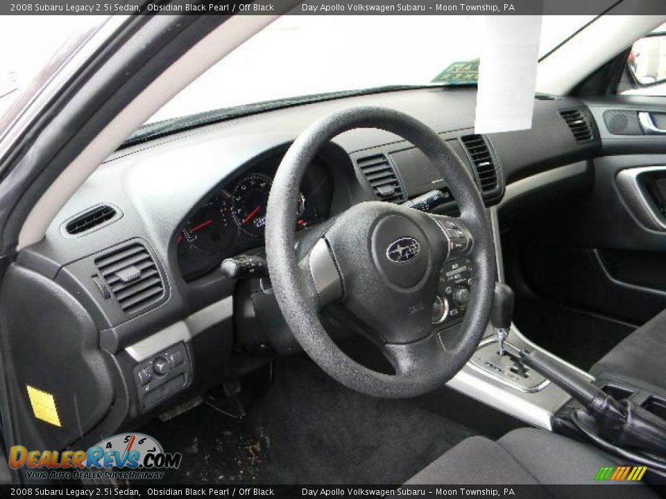 2008 Subaru Legacy 2.5i Sedan Obsidian Black Pearl / Off Black Photo #14