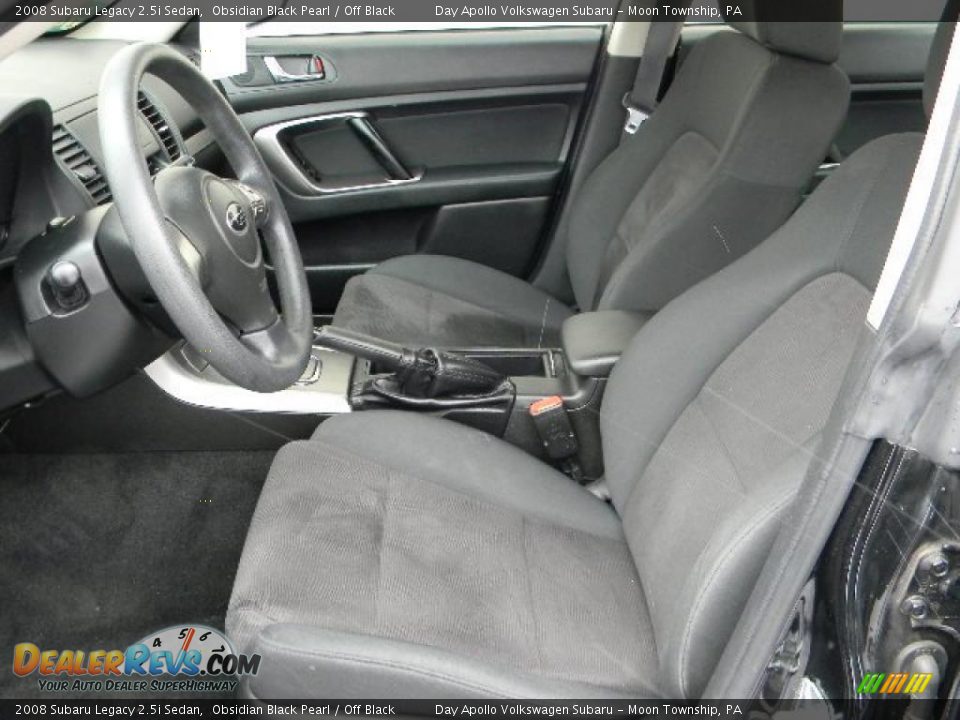 2008 Subaru Legacy 2.5i Sedan Obsidian Black Pearl / Off Black Photo #15