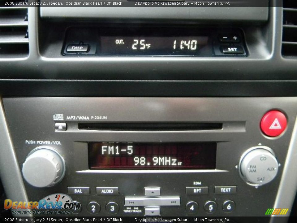 2008 Subaru Legacy 2.5i Sedan Obsidian Black Pearl / Off Black Photo #23