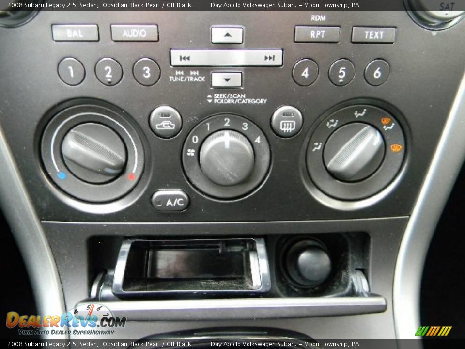 2008 Subaru Legacy 2.5i Sedan Obsidian Black Pearl / Off Black Photo #24