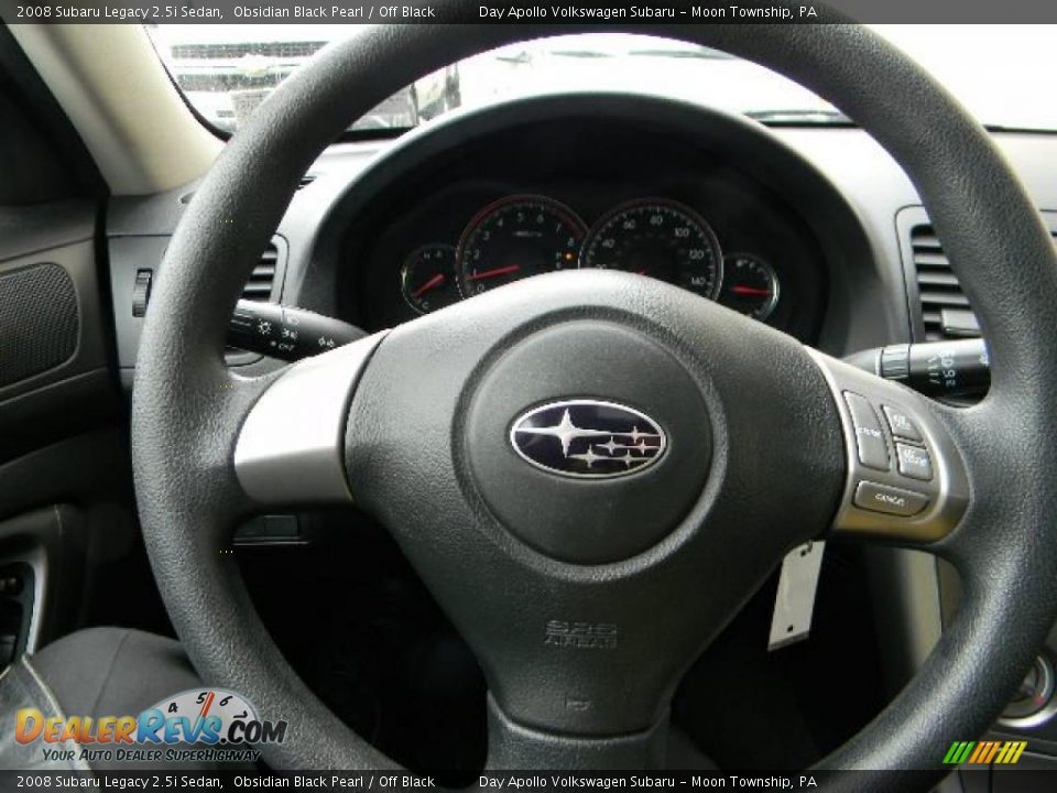 2008 Subaru Legacy 2.5i Sedan Obsidian Black Pearl / Off Black Photo #27