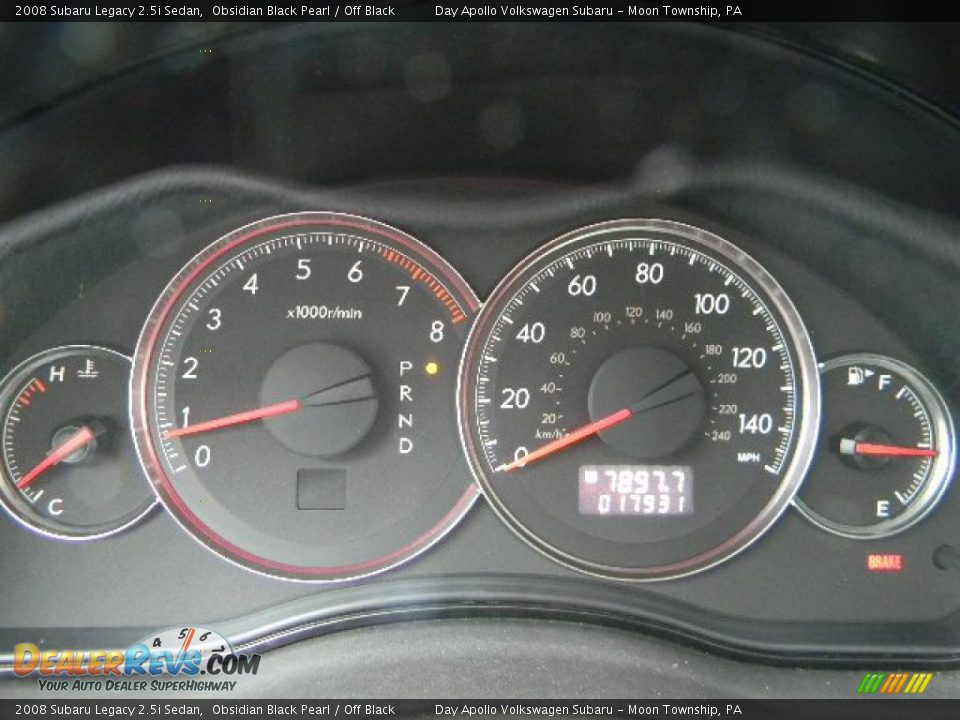 2008 Subaru Legacy 2.5i Sedan Obsidian Black Pearl / Off Black Photo #28