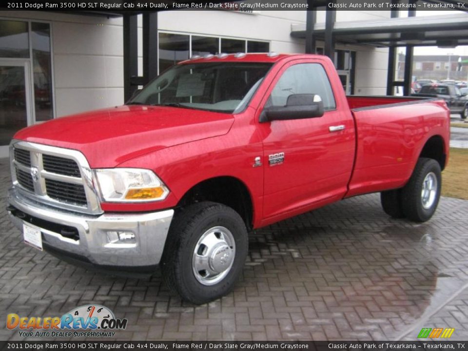 Front 3/4 View of 2011 Dodge Ram 3500 HD SLT Regular Cab 4x4 Dually Photo #1