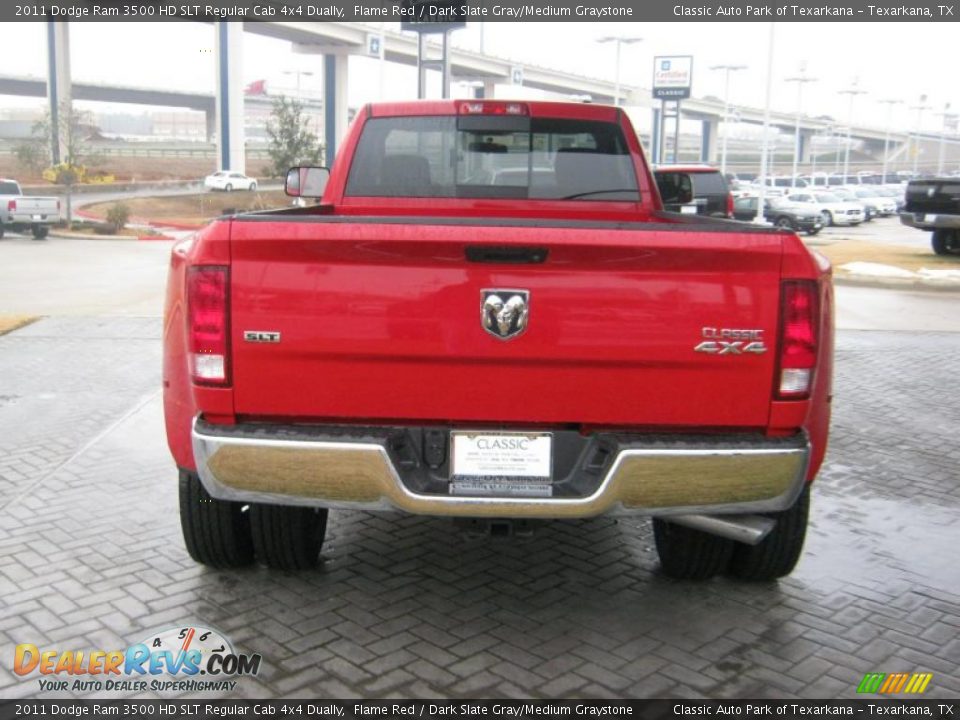 Flame Red 2011 Dodge Ram 3500 HD SLT Regular Cab 4x4 Dually Photo #4