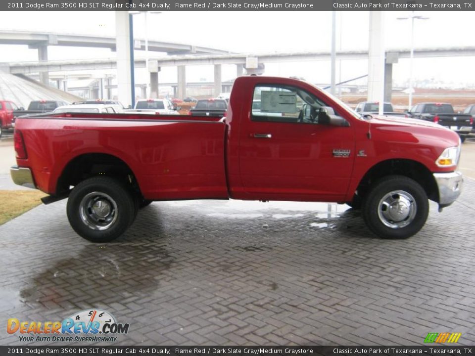 Flame Red 2011 Dodge Ram 3500 HD SLT Regular Cab 4x4 Dually Photo #6