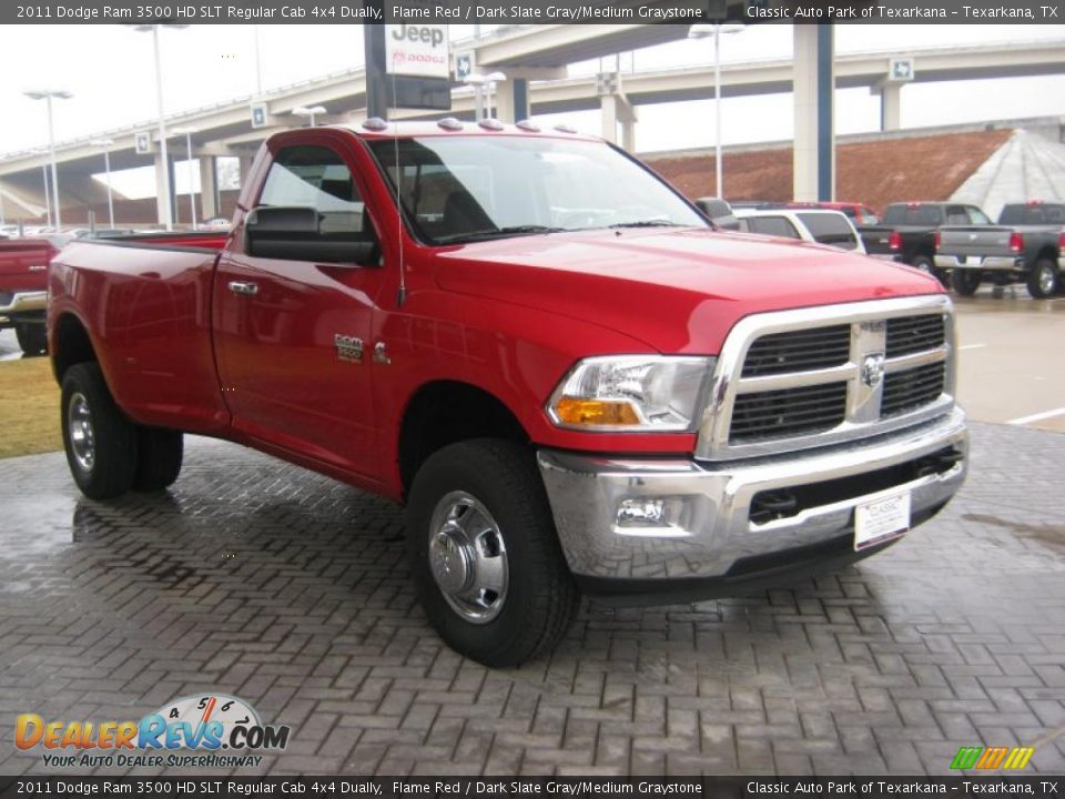 2011 Dodge Ram 3500 HD SLT Regular Cab 4x4 Dually Flame Red / Dark Slate Gray/Medium Graystone Photo #7