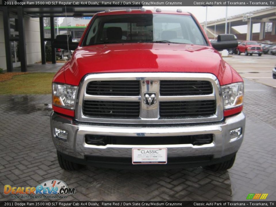 Flame Red 2011 Dodge Ram 3500 HD SLT Regular Cab 4x4 Dually Photo #8