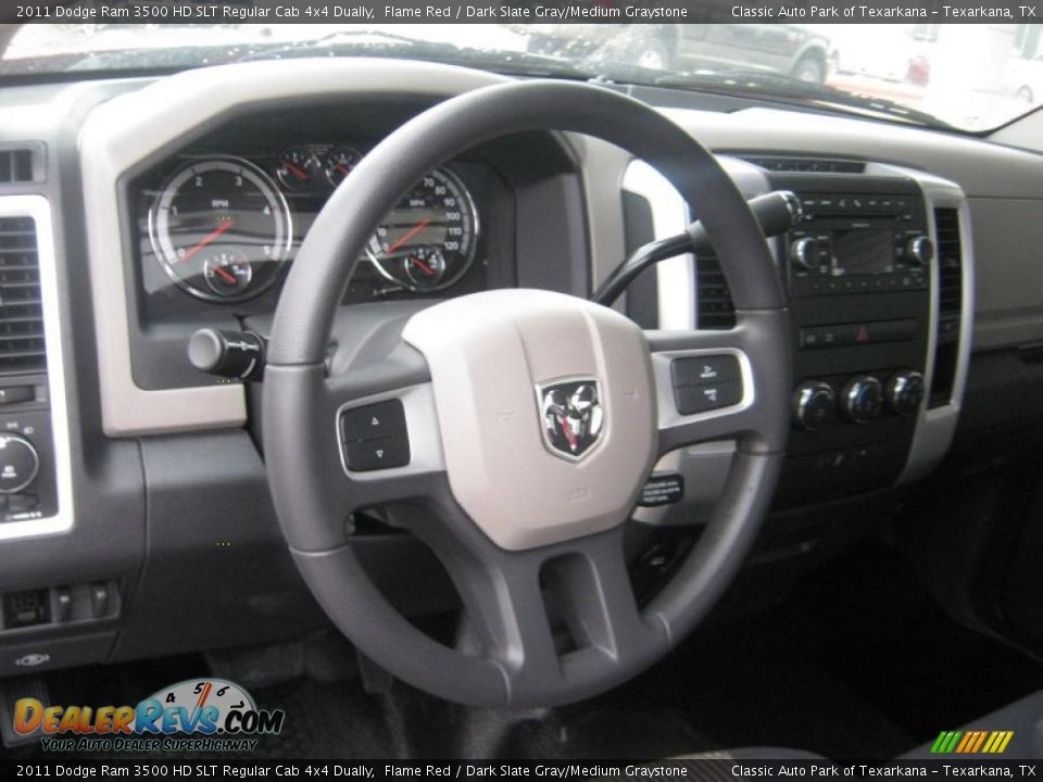 2011 Dodge Ram 3500 HD SLT Regular Cab 4x4 Dually Steering Wheel Photo #10