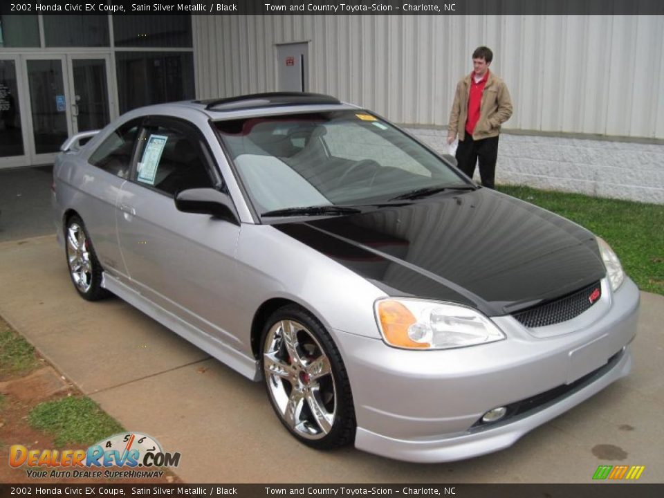 2002 Honda Civic EX Coupe Satin Silver Metallic / Black Photo #1