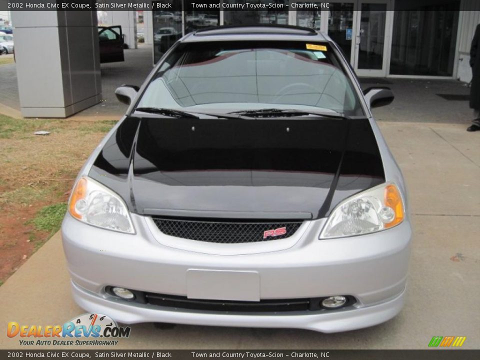 2002 Honda Civic EX Coupe Satin Silver Metallic / Black Photo #2
