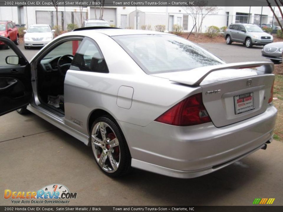 2002 Honda Civic EX Coupe Satin Silver Metallic / Black Photo #4