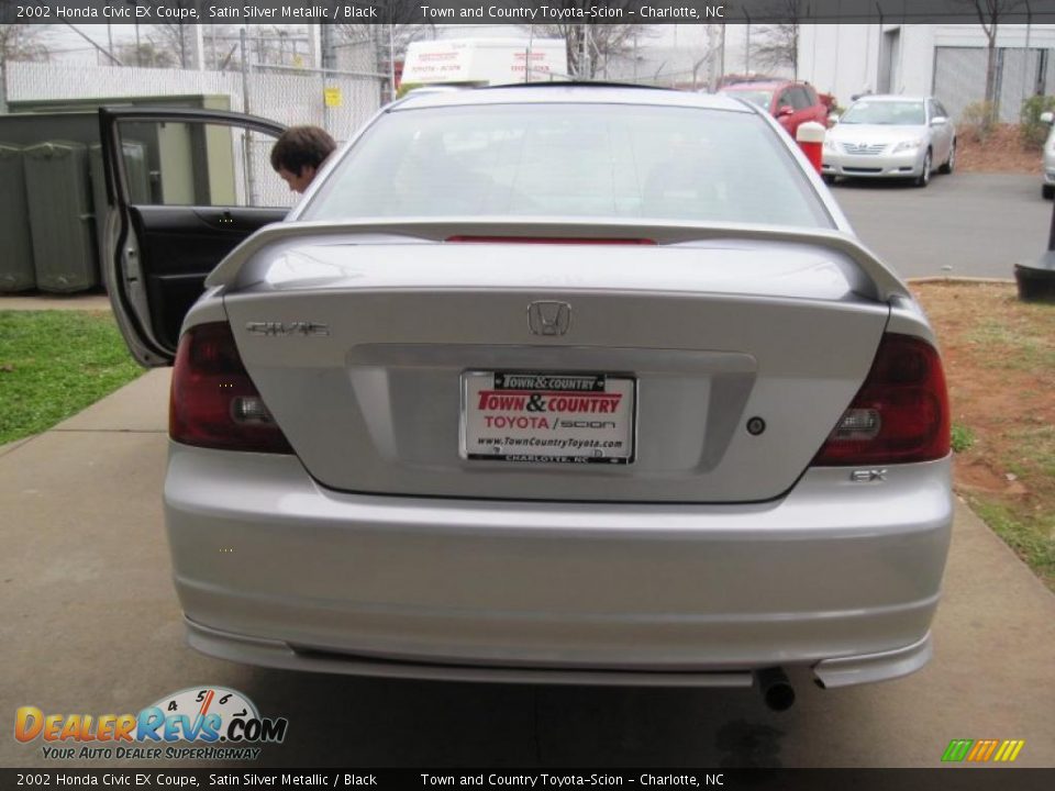 2002 Honda Civic EX Coupe Satin Silver Metallic / Black Photo #6